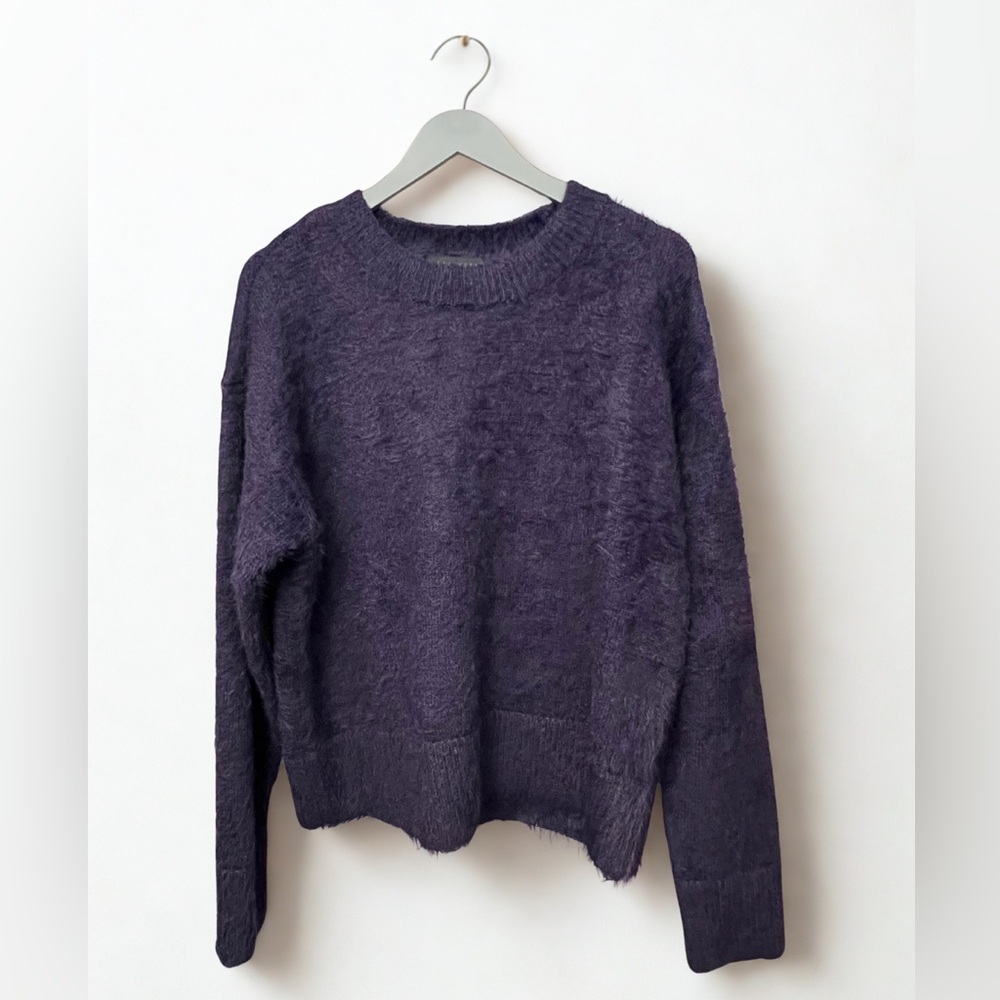 Sanctuary Women's Deep Purple Fuzzy Cozy Crew Neck Sweater Size M